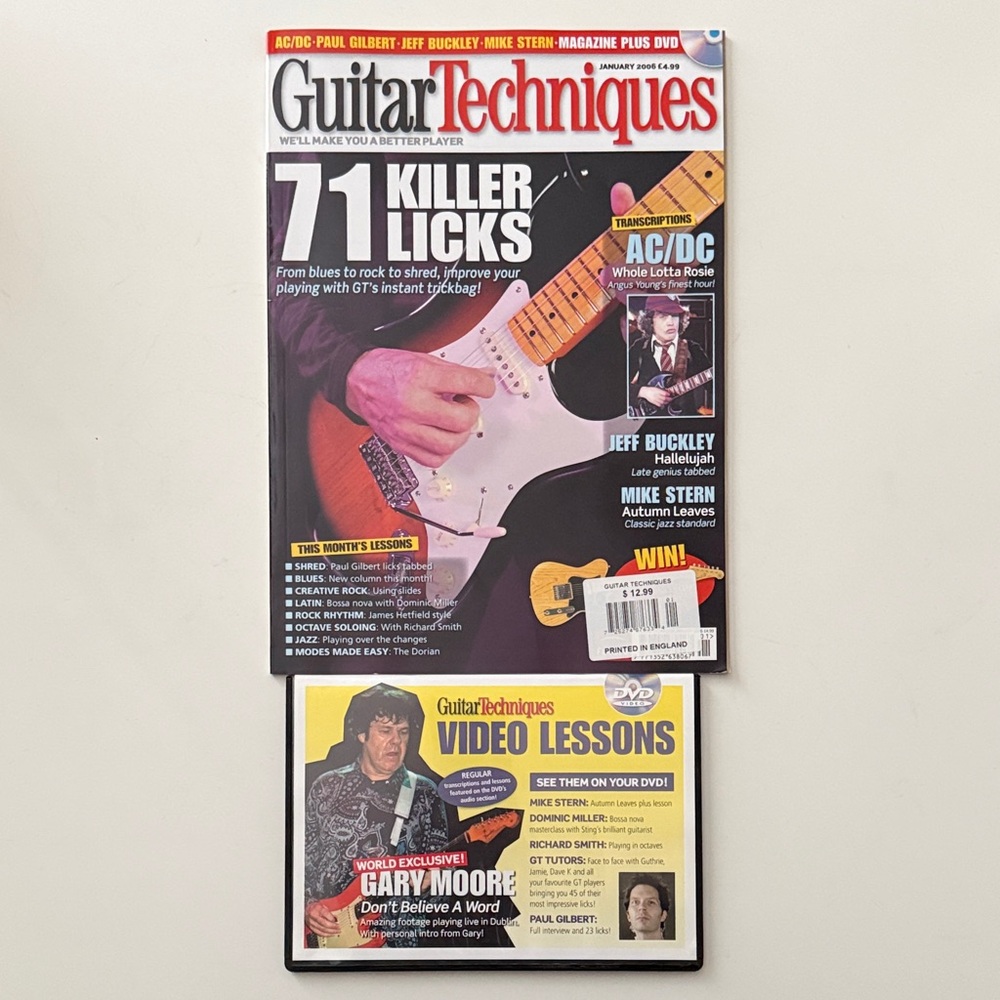 #120 January 2006 Guitar Techniques Magazine-AC/DC-Paul Gilbert -including DVD